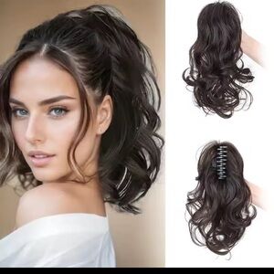 Voluminous Wavy Clip-In Ponytail Extension - Dark Brown